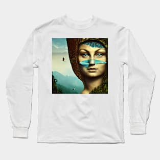 Woman with feather Long Sleeve T-Shirt